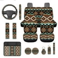 thumbnail image 1 of Yuyamidu Aztec African Tribal Car Seat Covers Full Set 13 PCS Auto Steering Wheel Cover Seat Belt Covers Arm Rest Cushion Coasters Wrist Key Ring Automobile Interior Sets, 1 of 6