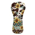 thumbnail image 1 of Yuyamidu Aztec Cow Print Golf Club Head Cover Sunflowers Golf Head Covers PU Leather Driver Headcover Fairway Wood Head Cover Hybrid Headcover, 1 of 7
