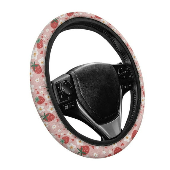 Yuyamidu Aztec Cow Print Steering Wheel Cover Sunflower Steering Wheel Case Winter Automotive Car Wrap Cover Fluffy Decorative Accessories for Most Auto Sedan