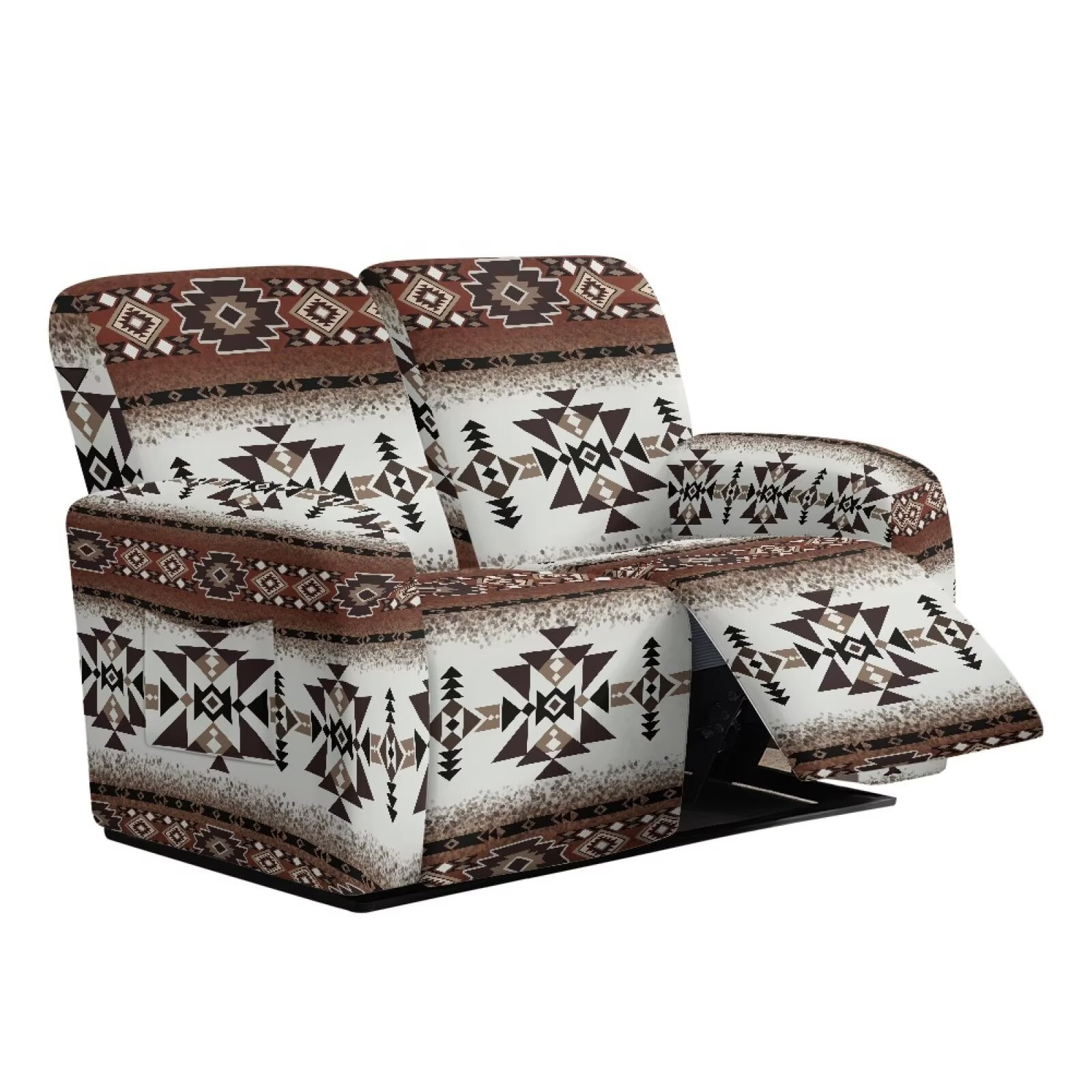 Yuyamidu Aztec Print Loveseat Recliner Covers 2 Seater Washable Recliner Loveseat Slipcover with Elastic Edge Non Slip Furniture Protector Covers for Pet