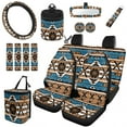thumbnail image 1 of Yuyamidu Aztec Tribal Gemoetric Car Seat Cover Set of 15 Steering Wheel Covers Auto Seatbelt Pads Cup Coaster Trash Can Air Vent Holder Rear View Mirror Cover Coasters Keychains Wristlet Strap, 1 of 7