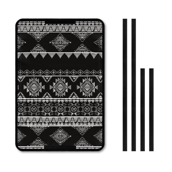 Yuyamidu Aztec Western Geometric RV Door Window Shade Black RV Blackout Door Window Curtain Camper Trailer Door Window Cover, Polyester RV Skylight Cover