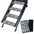 thumbnail image 1 of Yuyamidu Aztec Western Geometric RV Steps Covers Rugs 4 Pack RV Camper Step Stair Covers Rugs Non-Slip Camper Step Covers Blue RV Stair Carpet with Hook and Loop, 1 of 7