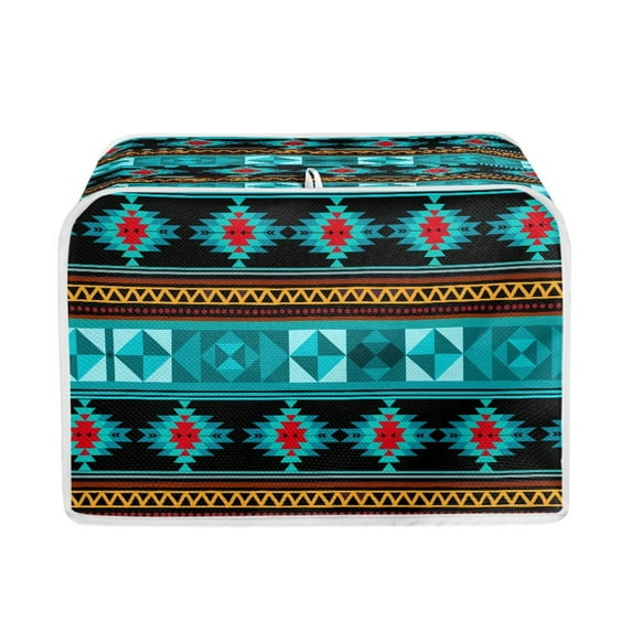Yuyamidu Aztec Western Geometric Toaster Cover 4 Slice Wide Slot Bread Maker Cover Stain Resistant Kitchen Small Appliance Cover with Handle Anti Fingerprint Protector