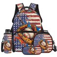 thumbnail image 1 of Yuyamidu Baseball School Backpack for Boys 8-10 10-12 Kids Bookbag with Lunch Box and Pencil Case Water Bottle Holder American Flag Elementary Middle School Bag Packs Lightweight Rucksack 4 In 1, 1 of 8