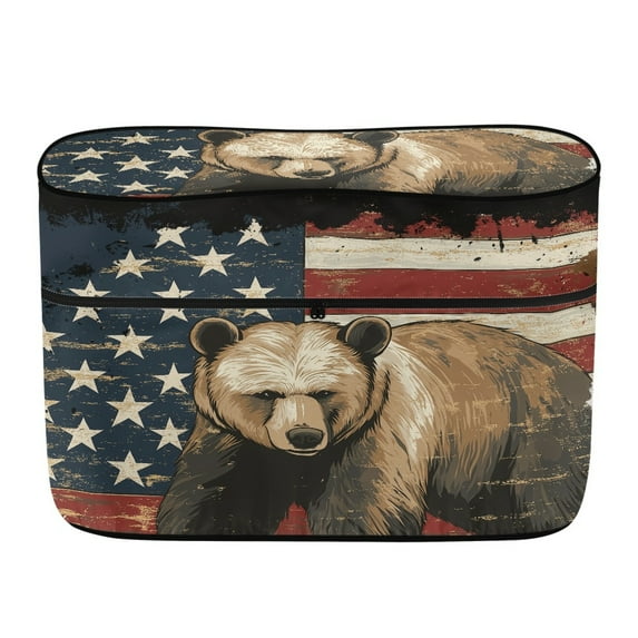 Yuyamidu Bear RV Propane Tank Cover 30lb American Flag Weather Resistant Propane Tank Cover Table with Zipper Waterproof Trailer Travel Accessories