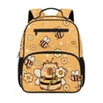 thumbnail image 1 of Yuyamidu Bee Capybara Preschool Backpack for Boys Girls, 13.5 Inch Polyester School Backpack with Padded Shoulder Straps and Organized Storage, 1 of 5