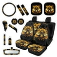 thumbnail image 1 of Yuyamidu Bee Car Seat Covers and Steering Wheel Cover Seat Belt Covers Sunflower Car Windshield Sun Shade Handbrake Sets Rear View Mirror Cover Cup Coasters Key Chain 16 PCS Auto Accessories, 1 of 7
