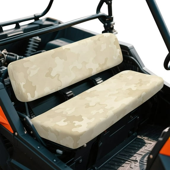 Yuyamidu Beige Camo UTV Seat Cover Bench Seat Covers 4 Wheeler Accessories Compatible with Kawasaki Mule 3000 3010 3020 4000 4010 (2001-2023 2025)