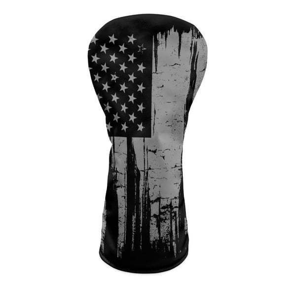 Yuyamidu Black American Flag Golf Headcovers PU Leather Golf Club Head Covers Driver Fairway Wood Hybrid Golf Head Cover, 4th of July