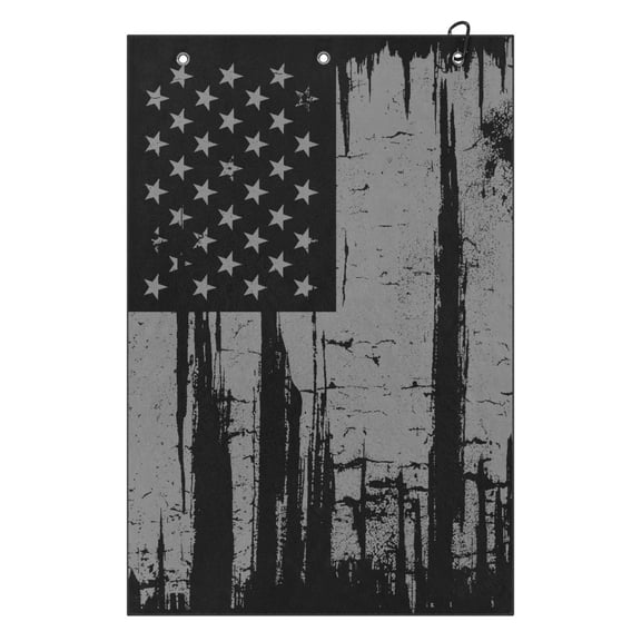 Yuyamidu Black American Flag Golf Towel Absorbent Golf Towel for Golf Carts or Clubs 23" x 15" Golfing Gear, 4th of July