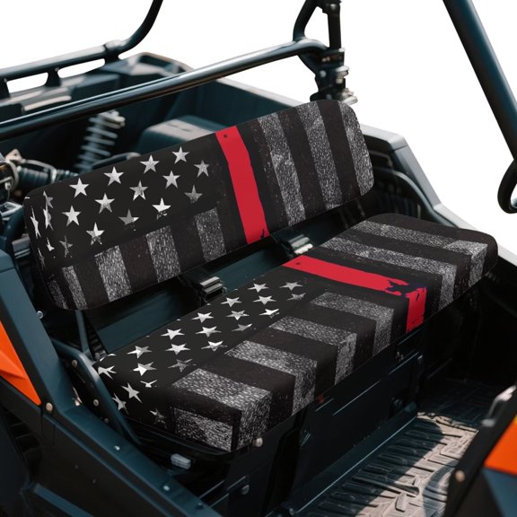 Yuyamidu Black American Flag UTV Seat Cover Non-Slip Ranger Seat Covers Bench Four Wheeler Accessories Fit for Mule 3010 4x4 2008 2007 2006 2005 2004 2003 2002 2001