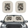thumbnail image 1 of Yuyamidu Black Cat Car Sun Shade for Most Auto SUV Truck Van Cute Windshield Sunshade 2 Pieces Portable Window Shades for Car Accessories Keep Vehicle Cool, 1 of 5