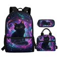 thumbnail image 1 of Yuyamidu Black Cat Kids Backpack for Girls Boys with Lunch Box 10-12 Elementary/Middle School Bag and Lunch Bag Pencil Box Children Bookbag Set with Lunch Boxes, 3 in 1, 1 of 7