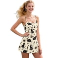 thumbnail image 1 of Yuyamidu Black Cat Summer Dress with Built in Shorts for Sports Bat Tennis Dress with Shorts, Halloween Casual Cross Backless Golf Athletic Dresses with Pocket, Size S, 1 of 7