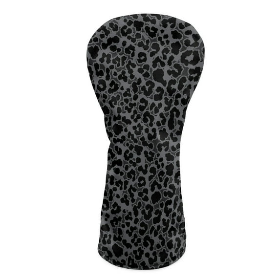 Yuyamidu Black Leopard Print Golf Club Head Covers for Drivers, Fairway Woods, and Hybrids, Waterproof Leather Head Covers Fashion Golf Headcover with Soft Lining