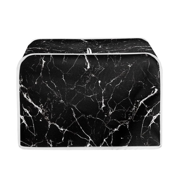 Yuyamidu Black Marble Stripes Toaster Cover 2 Slice Wide Slot Bread Maker Cover Dustp Cover Stain Resistant Kitchen Broiler Appliance Organizer Holder with Top Handle