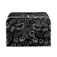 thumbnail image 1 of Yuyamidu Black Toaster Cover 2 Slice Wide Slot Appliance Decorative Cover for Kitchen Spill-Proof Bread Maker Machine Cover Anti Fingerprint Protection, Coffee Bread Dessert Print, 1 of 7