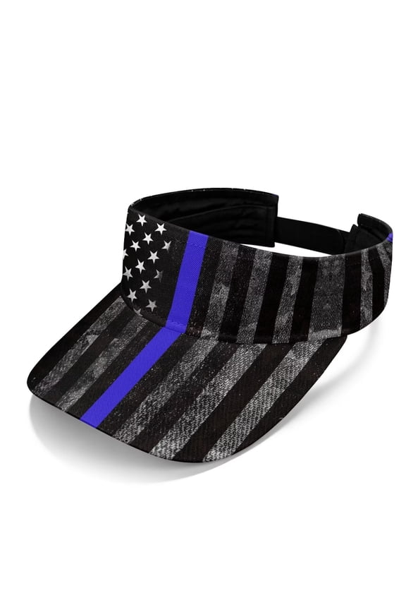 Black USA Flag Sun Visors for Women Men Lightweight Sports Sun Hats Adjustable Run Visor for Outdoor, 4th of July