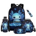 thumbnail image 1 of Yuyamidu Blue Axolotl Bookbag for Girls 7-8 Large Capacity 17 Inch Backpack with Lunchbox Pencil Pouch Water Bottle Holder Keychain Set of 5 2nd-3rd Grade Elementary School Bag, 1 of 7