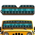 thumbnail image 1 of Yuyamidu Blue Aztec Windshield Sunshade for Wrangler Rubicon Sahara TJ JK JKU 2 & 4 Door Southwestern Tribal Car Sun Shade Blocks UV Rays and Keep Vehicle Cool, 1 of 7