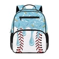 thumbnail image 1 of Yuyamidu Blue Baseball Preschool Backpack for Boys Girls, 13.5 Inch Polyester School Backpack with Padded Shoulder Straps and Organized Storage, 1 of 6