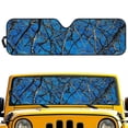 thumbnail image 1 of Yuyamidu Blue Branch Windshield Sun Shade, Camo Hunting Car Sun Shade for Rubicon Sahara TJ JK JKU 2 Door & 4 Door, UV Rays Blocker Sun Visor Shade Keep Vehicle Cool, 1 of 7