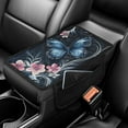 thumbnail image 1 of Yuyamidu Blue Butterfly Car Armrest Cover with Pockets Pink Flower Automotive Armrest Pad Soft Car Center Console Armrest Cushion Cover Auto Accessories for Most Vehicles, 1 of 7