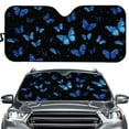 thumbnail image 1 of Yuyamidu Blue Butterfly Car Sun Shade Windshield Fashion Auto Sun Visor Protector for Women Easy to Install Car Windshield Sun Shade for SUV Truck Van, 1 of 5
