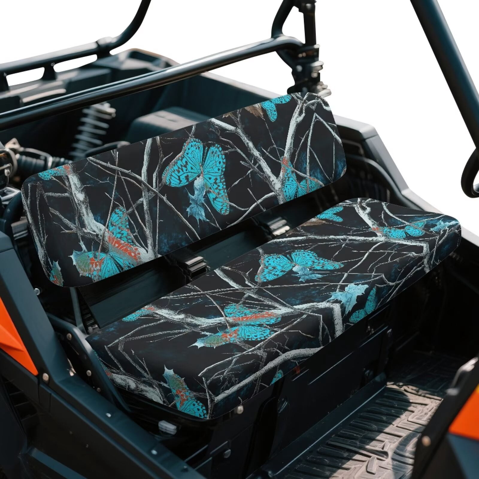 Yuyamidu Blue Butterfly Mule Bench Seat Cover Compatible with Kawasaki Mule 4010 4x4 FE 2025 2023 2022 2021 / Kawasaki Mule 4010 4x4 SE 2018 2017 2016, Camo Hunting UTV Seat Cover Accessory Part