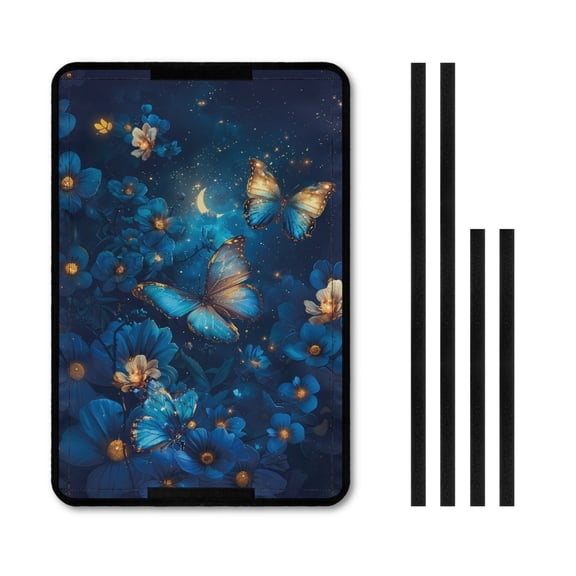 Yuyamidu Blue Butterfly RV Door Window Shade Cover Flower Camper Door Window Blackout Shade Universal 17 x 26 Inches RV Trailer RV Accessories with Hook and Loop