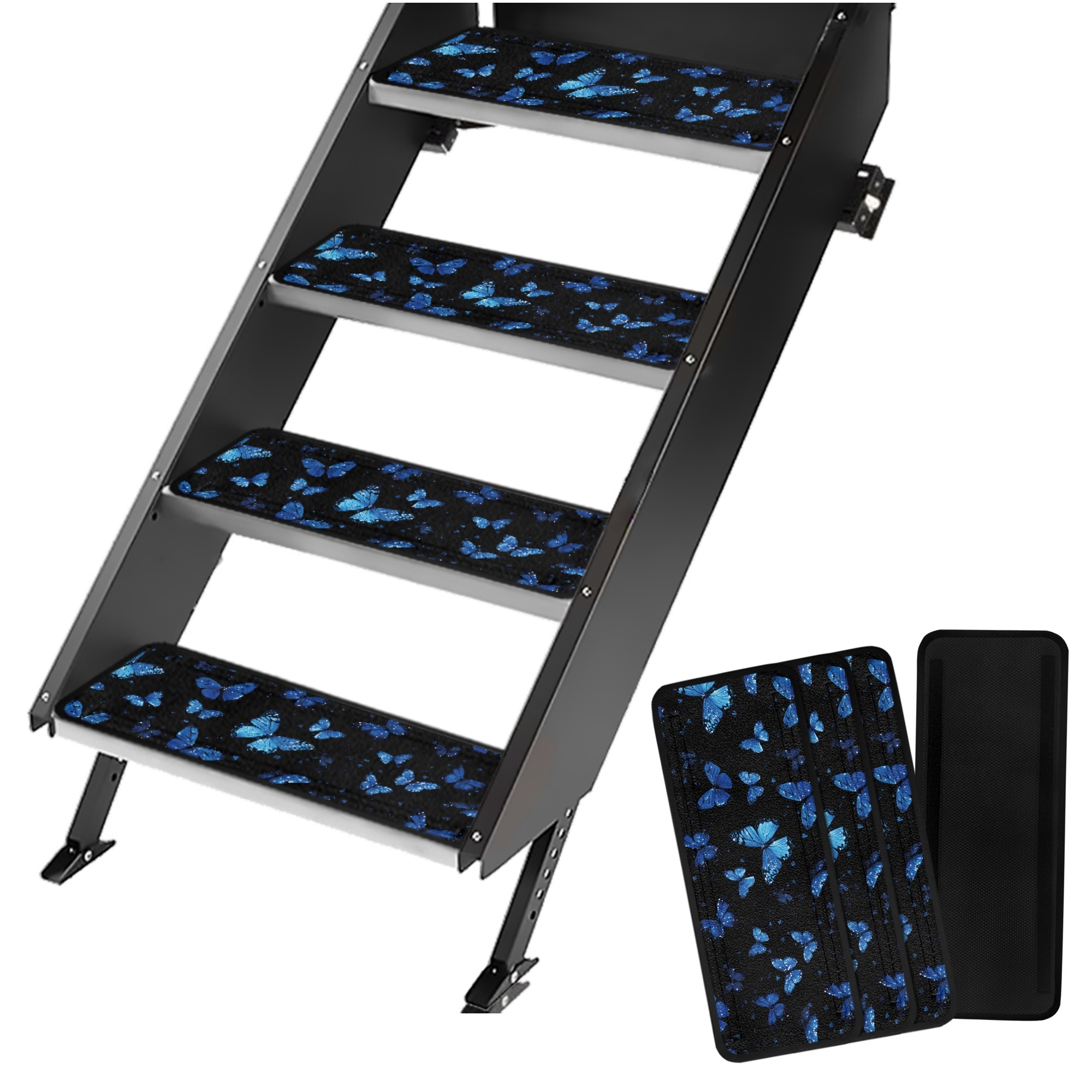 Yuyamidu Blue Butterfly RV Step Covers Decorative Cover 4 Pack RV Step ...