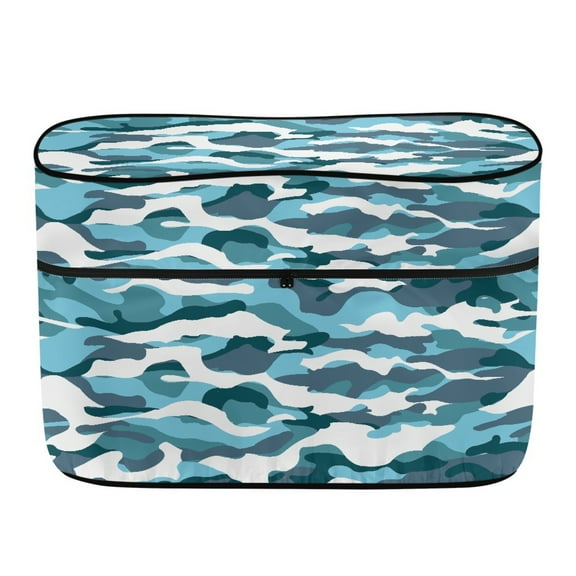 Yuyamidu Blue Camo Propane Tank Cover for Double 20lb, Heavy Duty Propane Tank Cover Table for RV, Travel Trailer, Camper, Easy to Install RV Accessories