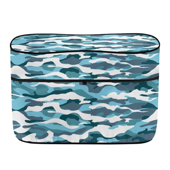 Yuyamidu Blue Camo Propane Tank Cover for Double 20lb, Heavy Duty Propane Tank Cover Table for RV, Travel Trailer, Camper, Easy to Install RV Accessories