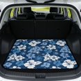 thumbnail image 1 of Yuyamidu Blue Hibiscus Car Trunk Mat, 29 x 39 Inch Universal Fit All Weather Cargo Liner, Non-Slip Rear Trunk Mat, Stain Resistant Machine Washable Auto Interior Accessory, 1 of 7
