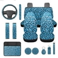 thumbnail image 1 of Yuyamidu Blue Leopard Print Auto Seat Cover Full Set 13 PCS Car Accessories Set with Steering Wheel Cover Armrest Cover Seatbelt Shoulder Pad Cup Mat Key Ring, 1 of 6