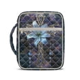 thumbnail image 1 of Yuyamidu Blue Lily Bible Cover Cross Bible Carrying Book Case for Women Protective Church Organizer Holder Bag with Handle Pockets Christian Gifts, 1 of 8