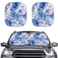 thumbnail image 1 of Yuyamidu Blue Marble Print Car Sun Shade Butterfly Windshield Shades for SUV Van Sedan 2 Pack Universal Sun Shades for Car Windows Auto Decorative Accessories, 1 of 5