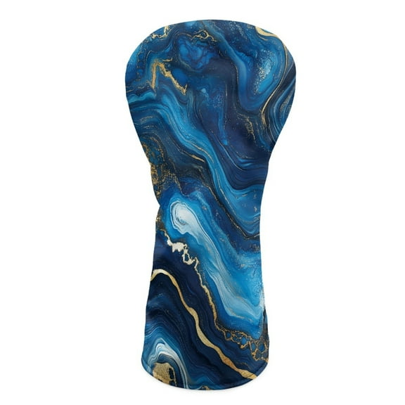 Yuyamidu Blue Marble Print Golf Club Head Covers Waterproof PU Leather Golf Head Covers for Club Protective, Golf Accessory Gifts for Women Men