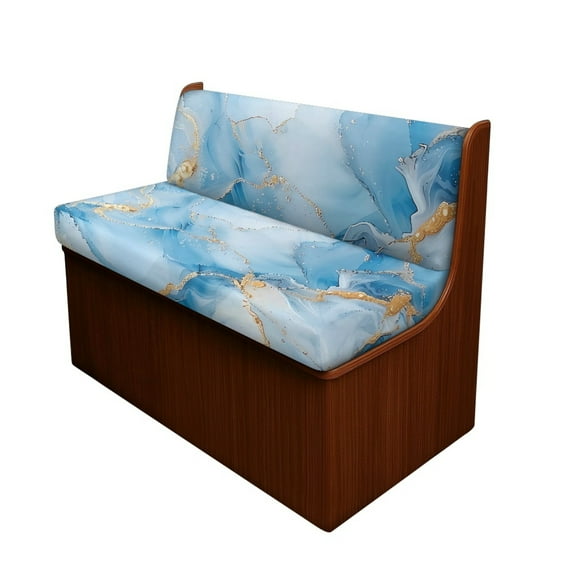Yuyamidu Blue Marble Print RV Dinette Cushion Covers Universal Camper Cushion Slipcovers Soft Camper Dinette Seat Covers for Travel Trailer Couch RV Sofa Cushions