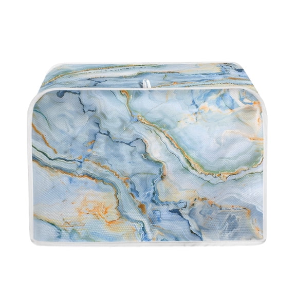 Yuyamidu Blue Marble Print Toaster Cover 2 Slice Wide Slot Bread Maker Cover Universal Kitchen Appliance Baking Supplies Protection Cover Quilted Toaster Oven Dust Cover