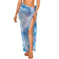 thumbnail image 1 of Yuyamidu Blue Marble Print Women Sarong Swimsuit Coverups Breathable Wraps Beach Cover Up Chiffon Print Swimwear Bikini Wrap Semi-Sheer Vacation Outfit, 1 of 7