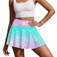 thumbnail image 1 of Yuyamidu Blue Purple Fish Scale Athletic Skorts for Women Gym Workout Running High Waist Skirts with Pockets Novelty Golf Tennic Skirts Sports Clothes Sportwear Size S, 1 of 7