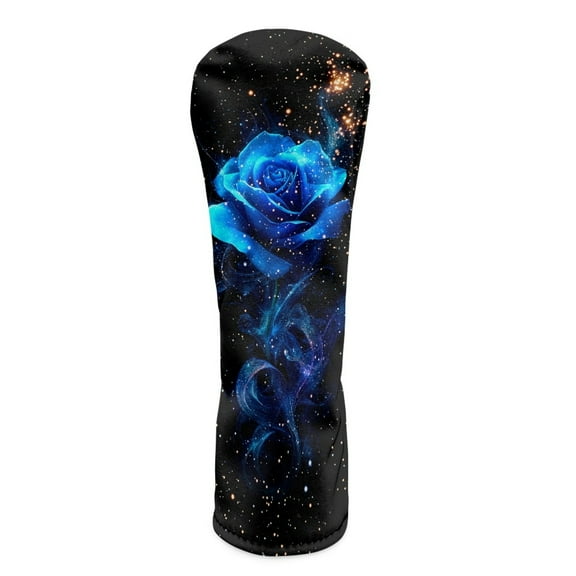 Yuyamidu Blue Rose Golf Club Head Covers Fashion Golf Headcovers for Driver Fairway Woods Hybrids, Waterproof PU Leather Golf Club Cover Accessory