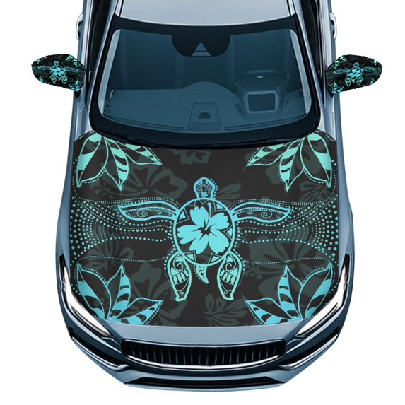 Yuyamidu Blue Sea Turtle Car Side View Mirror Covers Hibiscus Car Hood Cover 3 Pcs Auto Rearview Protection Covers Rainbow Car Front Hood Cover Universal Size for Cars Sedans