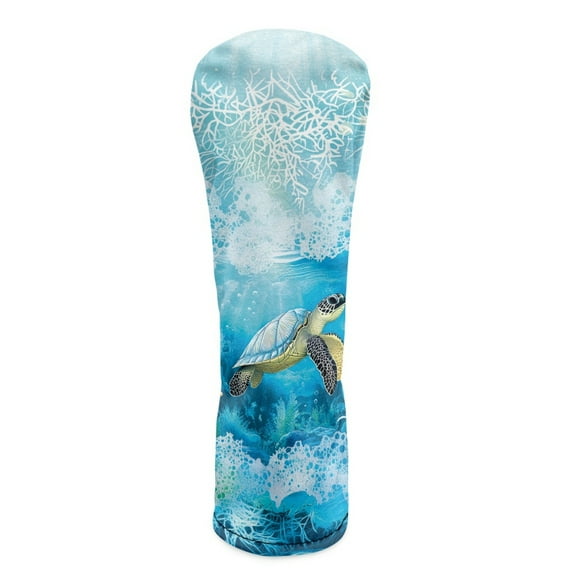 Yuyamidu Blue Sea Turtle Golf Club Head Covers for Drivers, Fairway Woods, and Hybrids, Fashion Head Covers Waterproof Leather Golf Headcover with Soft Lining