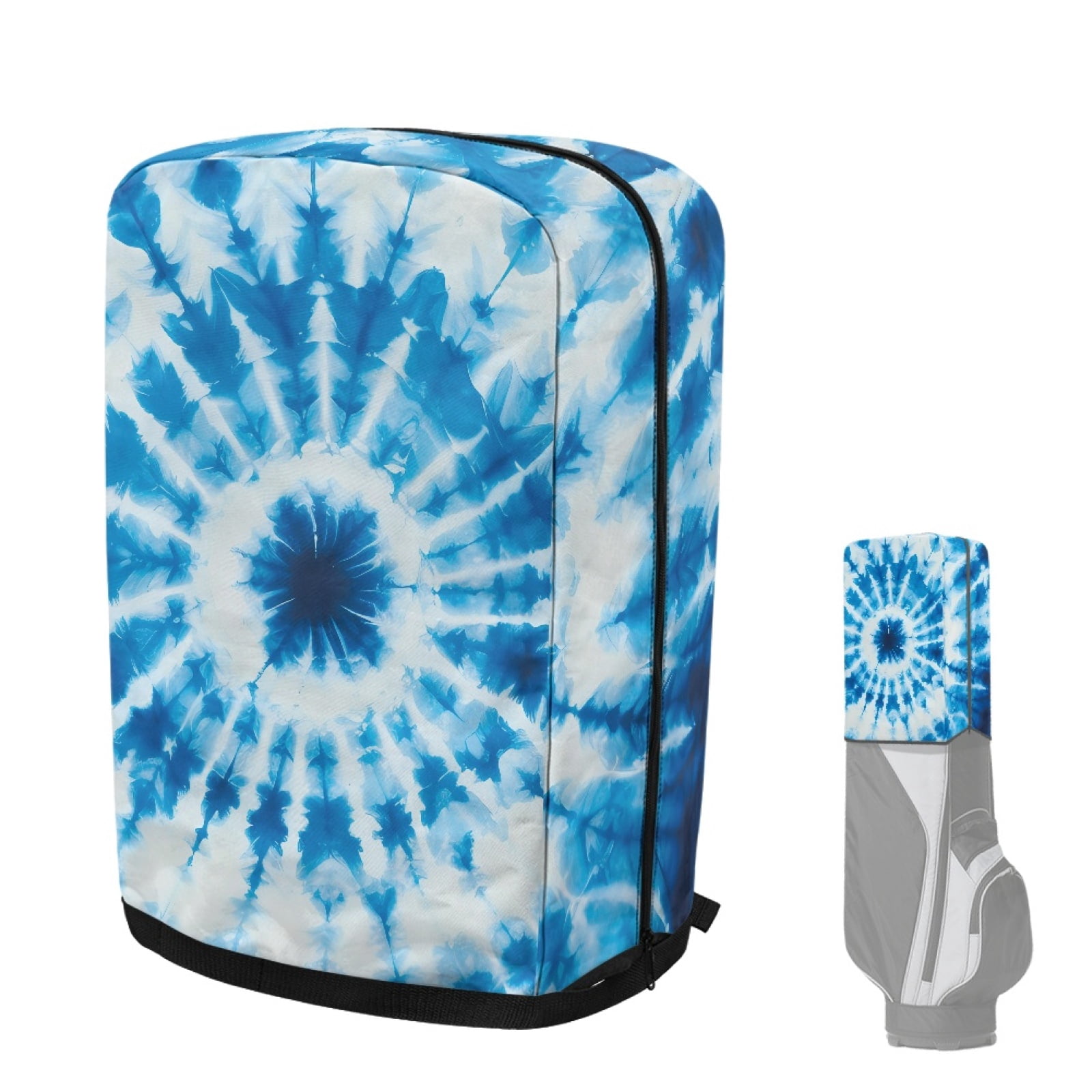 Yuyamidu Blue Whilpool Tie Dye Golf Bag Dust Cover for Men Women Fashion Golf Bag Top Cover for Stand Cart Bags Easy to Carry Protect Your Clubs
