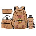 thumbnail image 1 of Yuyamidu Boba Capybara 4Pcs Backpack Set for Kids Boys Girls 17 Inch School Bookbag with Lunch Bag Pencil Case Water Bottle Sleeve Back To School Rucksack Daypack, 1 of 7