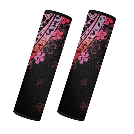 Yuyamidu Boho Car Seat Belt Covers Pink Flower Seat Belt Shoulder Pad Set of 2 Soft Flannel Shoulder Strap for Car Seatbelt Winter Auto Seat Belt Cover Accessories