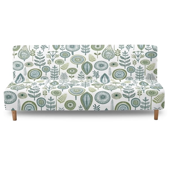 Yuyamidu Boho Flower Armless Futon Cover Non Slip Stretch Futon Couch Cover with Elastic Edge Waterproof Sofa Bed Slipcover Protector Gift for Friends